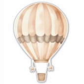  Waterverf Roest en Crème Hete Luchtballon Sticker (Voorkant)