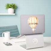  Waterverf Roest en Crème Hete Luchtballon Sticker (Laptop op bureau)
