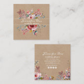 Waterverf roestbloemen kraft Visitekaartje (Voorkant / Achterkant)