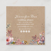 Waterverf roestbloemen kraft Visitekaartje (Achterkant)