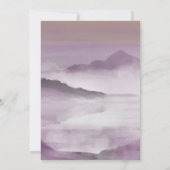 Waterverf rokergebergte bloeit roze bruiloft invi kaart (Achterkant)