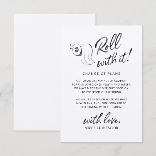 Waterverf Rol met het Uitgesteld Wijzig de Datum Notitiekaartje (Voorkant / Achterkant)