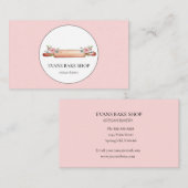 Waterverf Rollenbankroze visitekaartje (Voorkant / Achterkant)