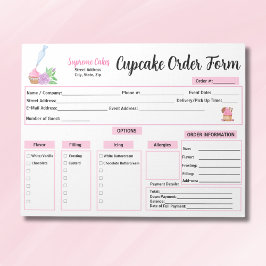 Waterverf Rollende Pin Rozen Cupcake Bestelformuli Notitieblok