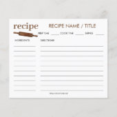 Waterverf  Rolling Pin Recipe Kaart (Voorkant)