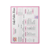 Waterverf Rolling Pin Rozen Cake Bestelformulier Notitieblok (Linkerzijde)