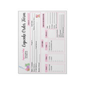 Waterverf Rolling Pin Rozen Cupcake Bestelformulie Notitieblok (Linkerzijde)