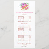 Waterverf Rolling Pin Rozen Cupcake Prijs Menu (Voorkant)
