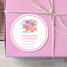 Waterverf Rolling Pin Rozen Pastry Chef Baker