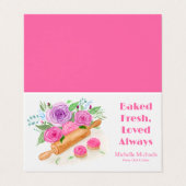 Waterverf Rolling Pin Rozen Pastry Chef Baker Visitekaartje (Buitenkant ongevouwen)