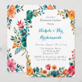 Waterverf Romance Bruidsmeisjes Luncheon Kaart (Voorkant / Achterkant)