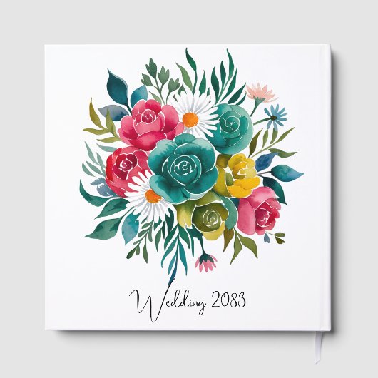 Waterverf Romance bruiloft Gastenboek (Achterkant)