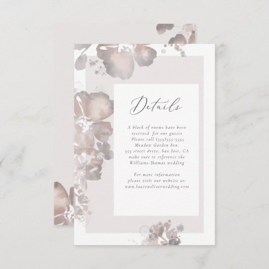 Waterverf Romance Details Kaart (Voorkant / Achterkant)