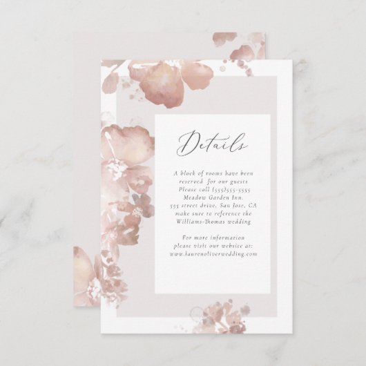 Waterverf Romance Details Kaart (Voorkant / Achterkant)