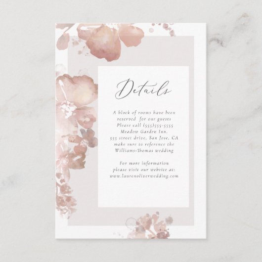 Waterverf Romance Details Kaart (Voorkant)