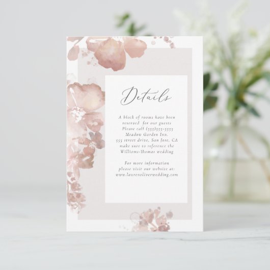 Waterverf Romance Details Kaart (Staand voorkant)