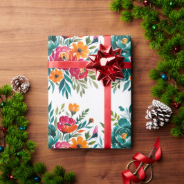 Waterverf Romance: een kleurrijke bloei bruiloft Cadeaupapier