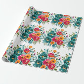 Waterverf Romance: een kleurrijke bloei bruiloft Cadeaupapier (Uitgerold)