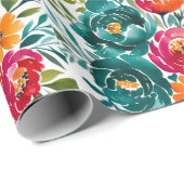 Waterverf Romance: een kleurrijke bloei bruiloft Cadeaupapier (Rol Hoek)