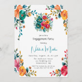 Waterverf Romance Engagement Party Kaart (Voorkant / Achterkant)