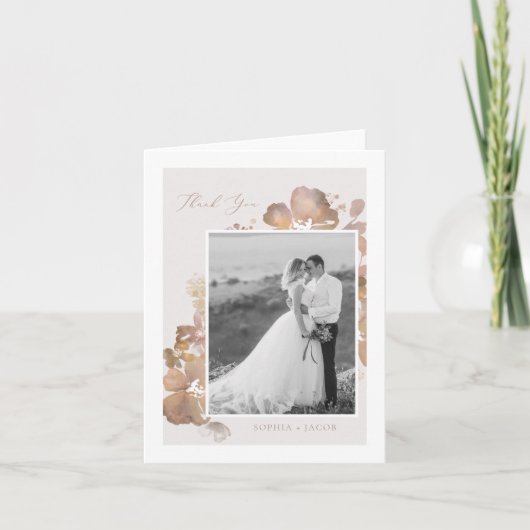 Waterverf Romance Hartelijk dank Bedankkaart (Voorkant)