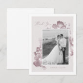 Waterverf Romance Hartelijk dank Bedankkaart (Voorkant / Achterkant)