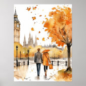 Waterverf Romance in Londen Poster (Voorkant)