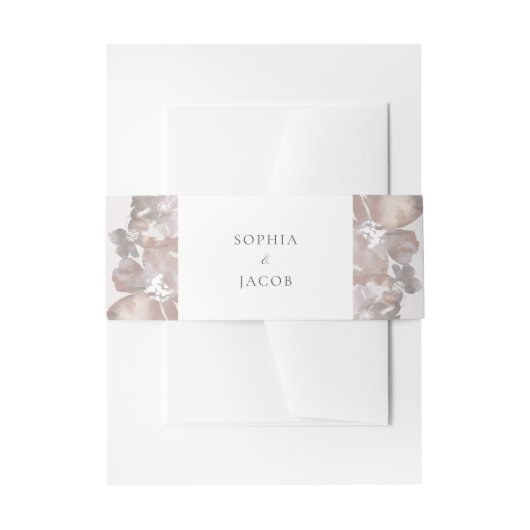 Waterverf Romance Invitation Belly Band Uitnodigingen Wikkel (Voorkant Voorbeeld)