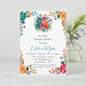 Waterverf Romance Koppels Douche Kaart (Staand voorkant)