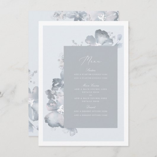 Waterverf Romance menukaart (Voorkant / Achterkant)