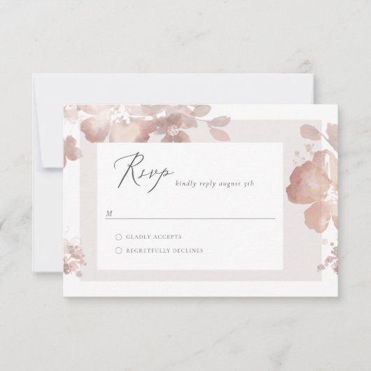 Waterverf Romance RSVP-kaart RSVP Kaartje (Voorkant)