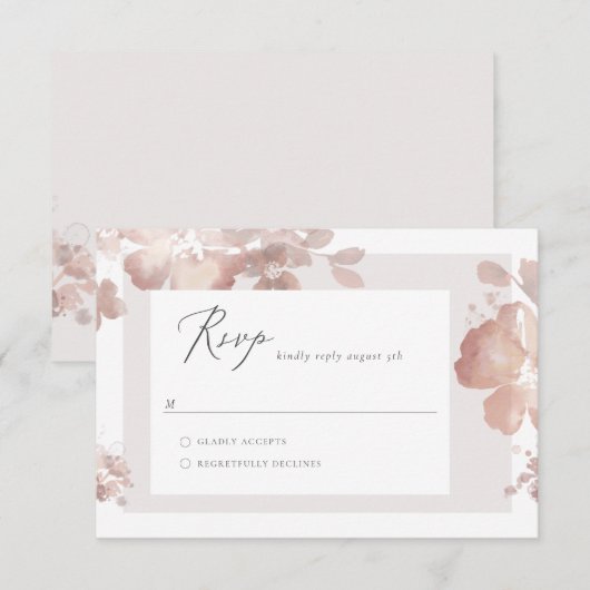 Waterverf Romance RSVP-kaart RSVP Kaartje (Voorkant / Achterkant)