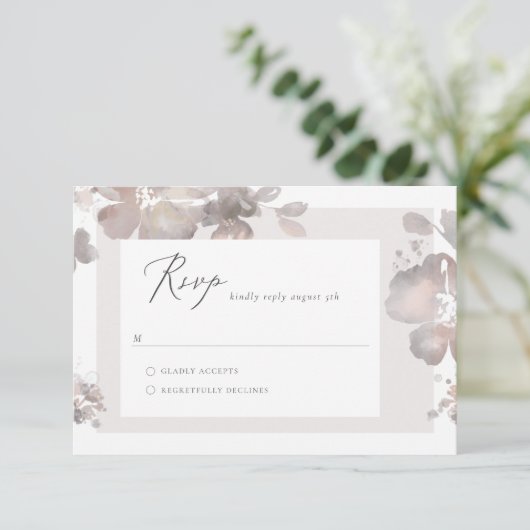 Waterverf Romance RSVP-kaart RSVP Kaartje (Staand voorkant)
