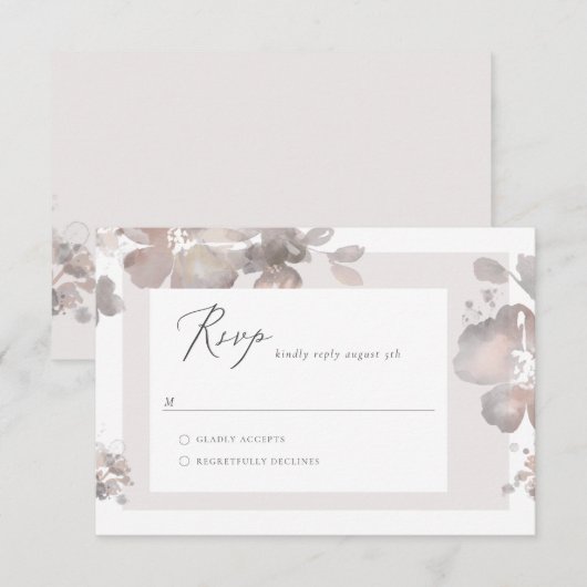Waterverf Romance RSVP-kaart RSVP Kaartje (Voorkant / Achterkant)
