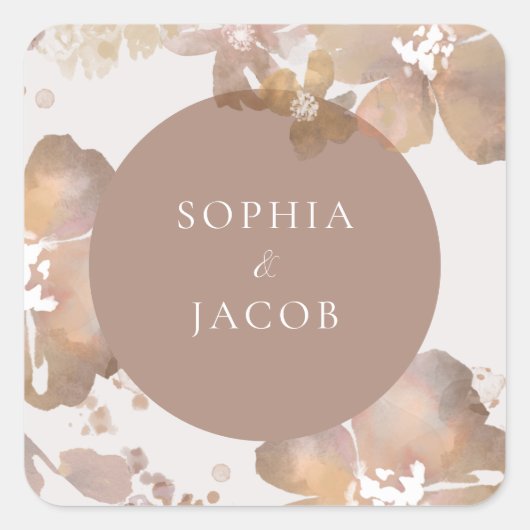 Waterverf Romance Square Sticker (Voorkant)