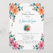 Waterverf Romance Trouwdouche Kaart (Voorkant / Achterkant)