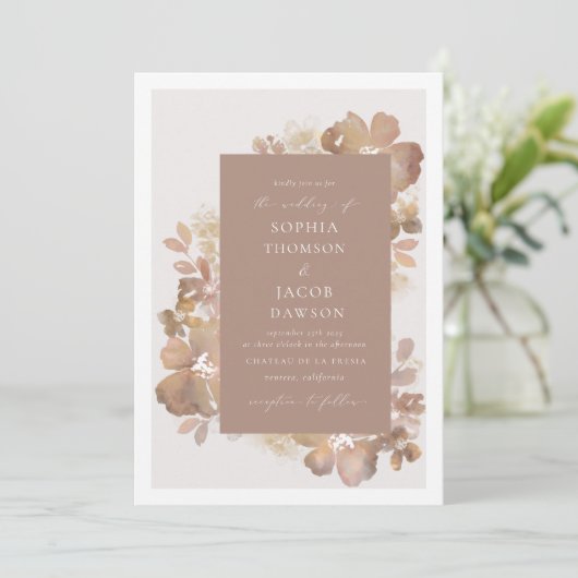 Waterverf Romance Uitnodiging (Staand voorkant)