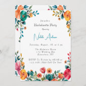 Waterverf Romance vrijgezellenfeest Kaart (Voorkant / Achterkant)