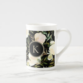 Waterverf Romantic Floral Green en White Porselein Kop