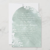 Waterverf Romantic Floral Sage Green Wedding Kaart (Voorkant)