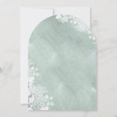 Waterverf Romantic Floral Sage Green Wedding Kaart (Achterkant)