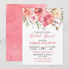 Waterverf Romantic Floral Vrijgezellenfeest Kaart