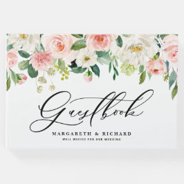 Waterverf Romantic Peach Florals II Weddenschap Gastenboek