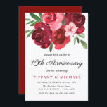 Waterverf Romantic Red Roses 15e Jubileum Kaart<br><div class="desc">Waterverf Romantic Red Roses 15th Wedding Jubileum Dinner Party Invitation Zie passend collectie in winkel</div>