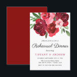 Waterverf Romantic Red Roses Rehearsal Dinner Kaart<br><div class="desc">Waterverf Romantic Red Roses Rehearsal Dinner Invite Zie passend collectie in voorraad</div>