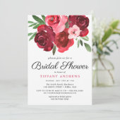 Waterverf Romantic Red Roses Vrijgezellenfeest Kaart (Staand voorkant)