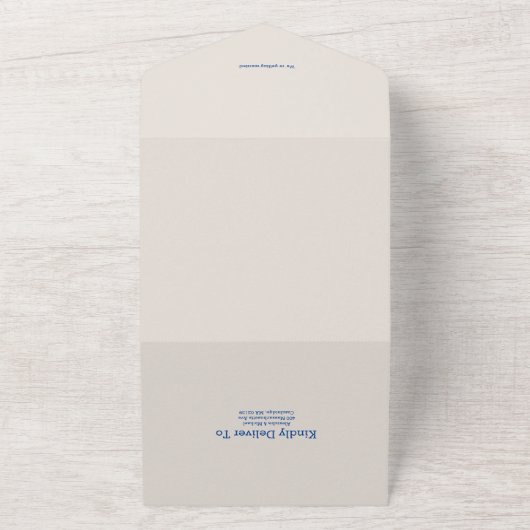 Waterverf Romantic Summer Wedding All In One Uitnodiging (Buitenkant)