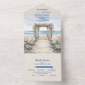 Waterverf Romantic Summer Wedding All In One Uitnodiging (Binnen)