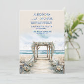 Waterverf Romantic Summer Wedding Kaart (Staand voorkant)