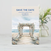 Waterverf Romantic Summer Wedding Save The Date (Staand voorkant)